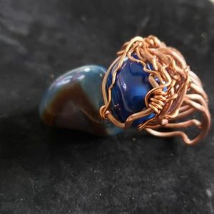 SOLD Copper Blue onyx ring